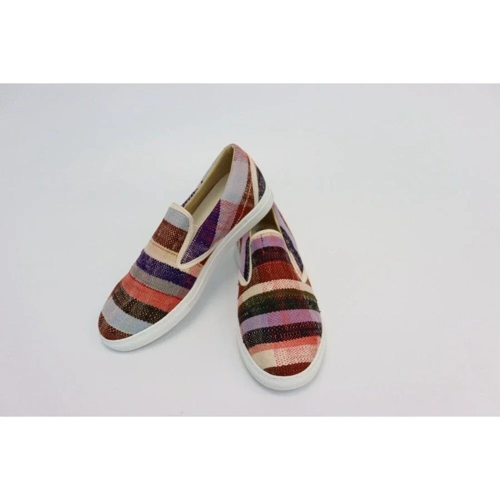 Farewell Frances PURPLE AND PINK BERBER SNEAKERS Wom Sz 10 Slip-on Eco-Friendly